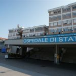 San Marino. Lavori alla segnaletica orizzontale nell’area dell’Ospedale di Stato