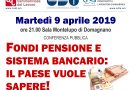 Banche e pensioni: martedì 9 aprile serata pubblica della CSU