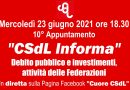 Debito pubblico e investimenti, tra i temi del 10° appuntamento di “CSdL Informa”