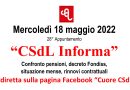 Domani nuova puntata di CSdL Informa