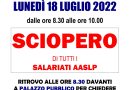 Lunedì 18 luglio sciopero dei lavoratori AASLP