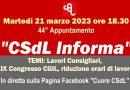 Oggi nuova puntata di “CSdL Informa”