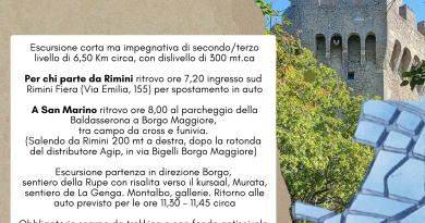 Sabato 23 agosto alla scoperta delle bellezze naturalistiche di San Marino