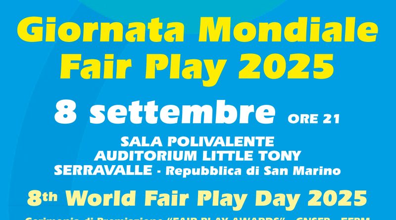 Giornata mondiale del Fair Play: appuntamento a San Marino