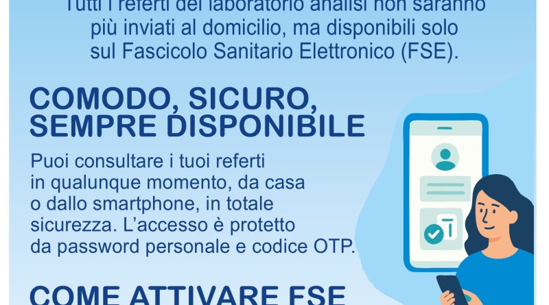 Dal 1° gennaio 2026 i referti di laboratorio non arriveranno più per posta