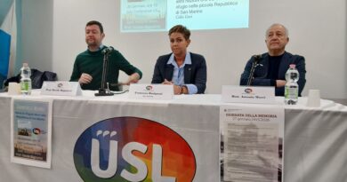 Antonio Morri e Davide Bagnaresi relatori alla conferenza USL su storie di rifugiati ebrei a San Marino. Una bugia diventa meravigliosa quando salva una vita