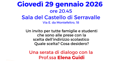 “Orientarsi”. Incontro sulle scelte scolastiche presso la sala del Castello di Serravalle