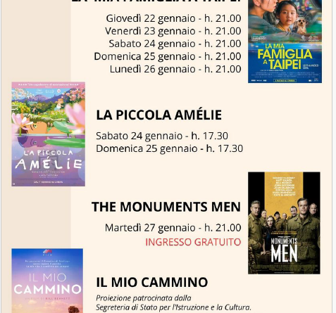 Programmazione al cinema Concordia fino al 28 gennaio