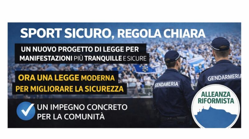 San Marino. AR sull’arrivo di una legge moderna per migliorare la sicurezza nello sport