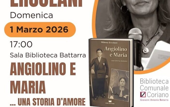 Coriano, Biblioteca Battarra. Incontro con Milena Ercolani e il suo libro: “Angiolino e Maria. Una storia d’amore”