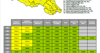 Protezione Civile: allerta gialla per venerdì 6 febbraio