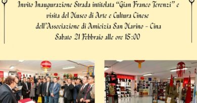 Associazione San Marino-Cina celebra il Capodanno cinese e l’intitolazione di una via a Gianfranco Terenzi