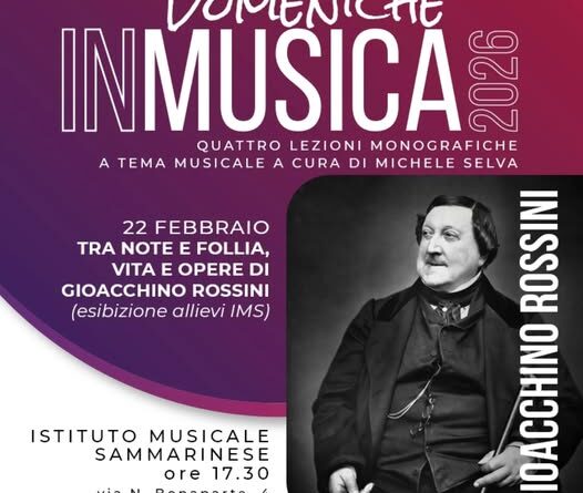 San Marino. Continuano le “Domeniche in Musica” dell’IMS. Prossimo appuntamento con Rossini