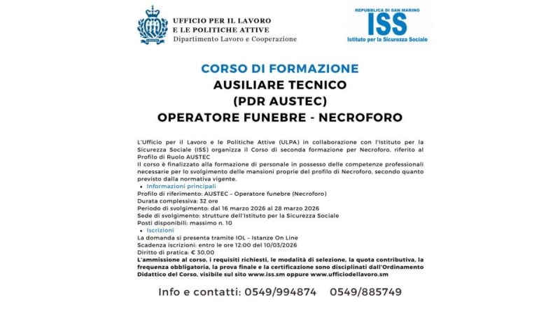 Corso di formazione per operatore funebre – necroforo