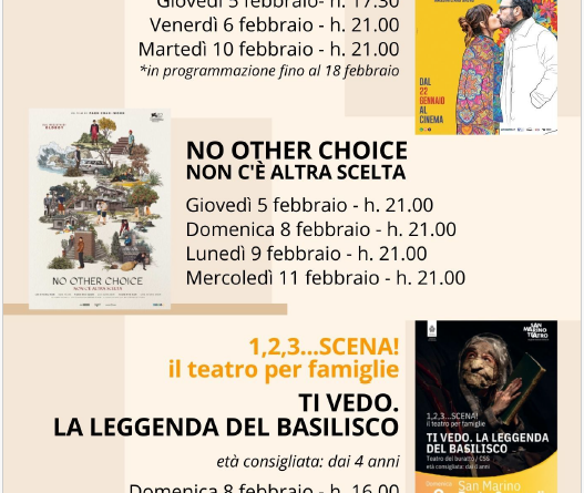 Programmazione San Marino Cinema dal 5 all’11 febbraio 2026
