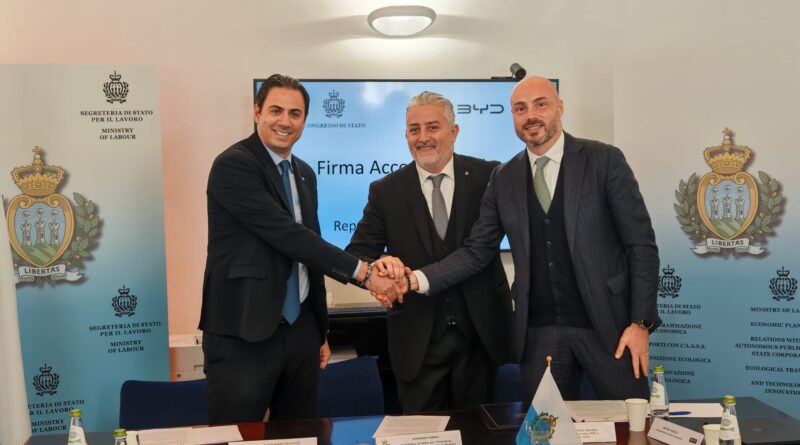 Accordo BYD-San Marino: via alla sperimentazione energetica