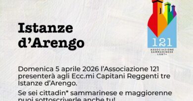 San Marino. Associazione 121: “Diritti, dignità, riconoscimento. Tre Istanze d’Arengo per cambiare San Marino”