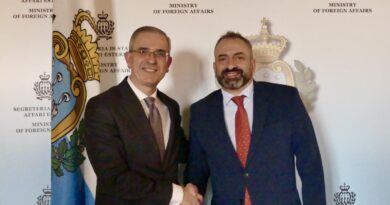 Accordo UE–San Marino, Falcone (FI-PPE) in visita nella Repubblica. Incontro con il Segretario di Stato Beccari. «Avanti sul percorso di integrazione europea»
