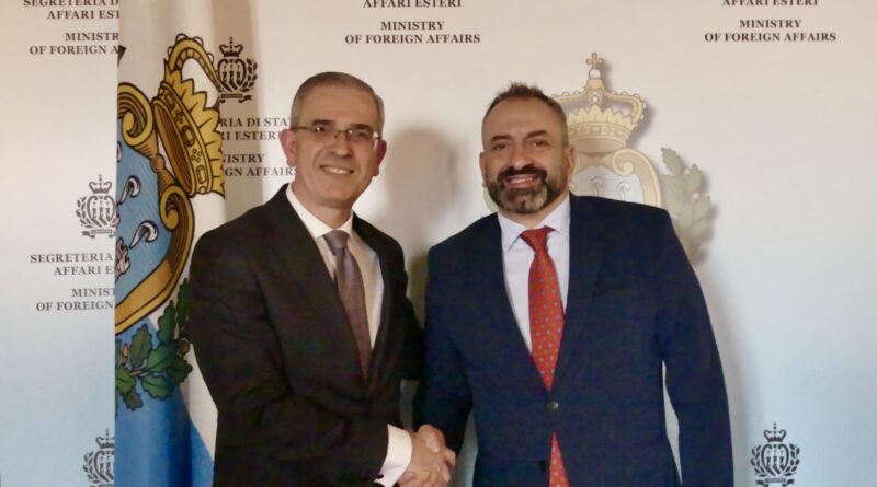 Accordo UE–San Marino, Falcone (FI-PPE) in visita nella Repubblica. Incontro con il Segretario di Stato Beccari. «Avanti sul percorso di integrazione europea»