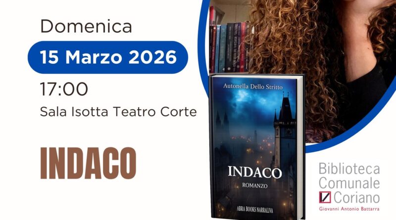 A Coriano la scrittrice Antonella Dello Stritto presenta il romanzo “Indaco”