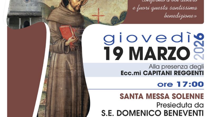 Al via le celebrazioni per gli 800 anni dalla morte di San Francesco d’Assisi: il momento inaugurale giovedì 19 marzo