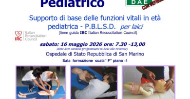 San Marino. Il CEMEC organizza un corso di Primo soccorso Pediatrico