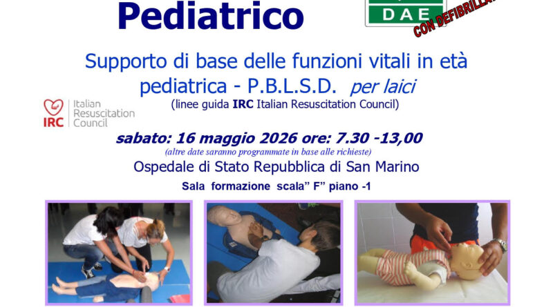San Marino. Il CEMEC organizza un corso di Primo soccorso Pediatrico