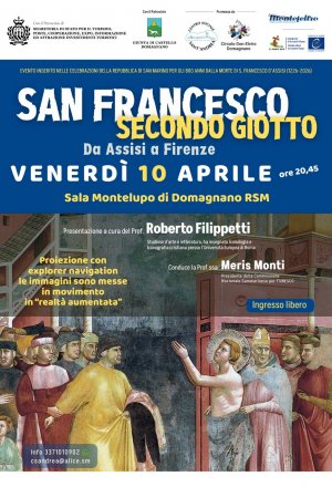 San Marino. San Francesco secondo Giotto. Conferenza pubblica alla sala Montelupo di Domagnano