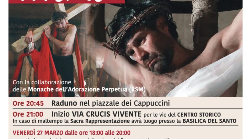Via Crucis Vivente 2026 nel Centro Storico di San Marino Città. Rettifica sul percorso