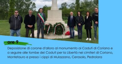 Coriano celebra il 25 aprile, Festa della Liberazione