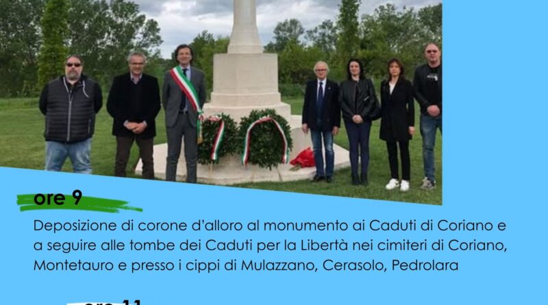Coriano celebra il 25 aprile, Festa della Liberazione