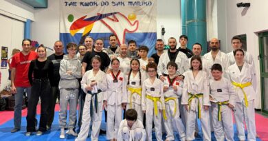 San Marino. La Federazione Taekwondo ha svolto la prima sessione di esami per le cinture colorate