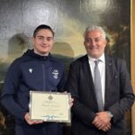San Marino. Il Segretario allo Sport Rossano Fabbri premia con targa commemorativa Alessandro Giovagnoli, campione italiano junior di Taekwondo