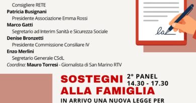 San Marino. Testamento biologico e PdL sostegni alla famiglia: lunedì 27 aprile dibattito pubblico organizzato dalla CSdL