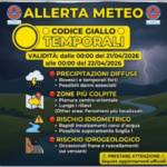 San Marino. Unione Volontari Protezione Civile: 𝐂𝐨𝐝𝐢𝐜𝐞 𝐂𝐨𝐥𝐨𝐫𝐞 𝐆𝐈𝐀𝐋𝐋𝐎 𝐩𝐞𝐫 𝐓𝐄𝐌𝐏𝐎𝐑𝐀𝐋𝐈