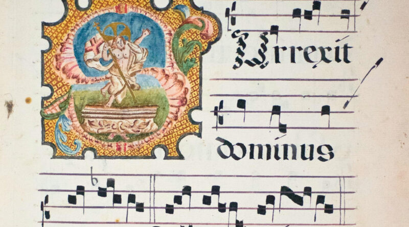 La Biblioteca Gambalunga augura buona Pasqua con le pagine di antico libro dei Padri Riformati di Verucchio