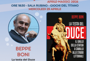 San Marino. Beppe Boni alla rassegna letteraria Mementi con il libro “La testa del Duce”