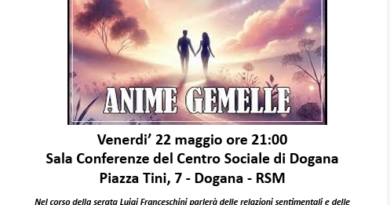 San Marino. Serata con Luigi Franceschini, dedicata alle relazioni sentimentali, al Centro Sociale di Dogana