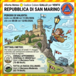 San Marino. Protezione Civile. Allerta Meteo Codice Colore Giallo per Vento