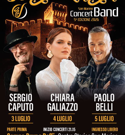 “Tre Serate di Emozioni” la Repubblica di San Marino ospita sei appuntamenti imperdibili con la grande musica italiana