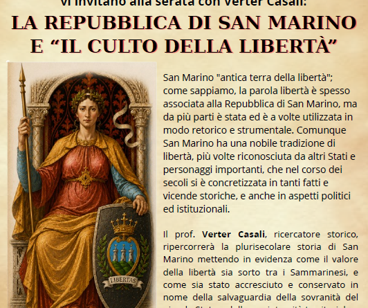 Verter Casali, alla Bibliobaita, per spiegare come e perché è nato il mito della libertà di San Marino