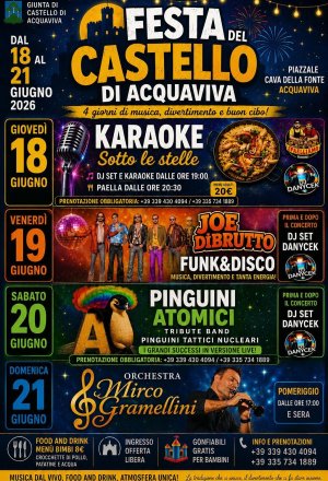 Acquaviva si accende per la Festa del Castello: quattro giorni di musica, sapori e comunità al Piazzale Cava della Fonte