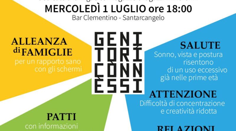 Santarcangelo. “Genitori connessi”, mercoledì 1° luglio la presentazione del progetto su tecnologie ed educazione al digitale