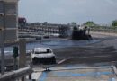 Incidente e incendio al casello di Riccione, cisterna si ribalta e coinvolge due auto