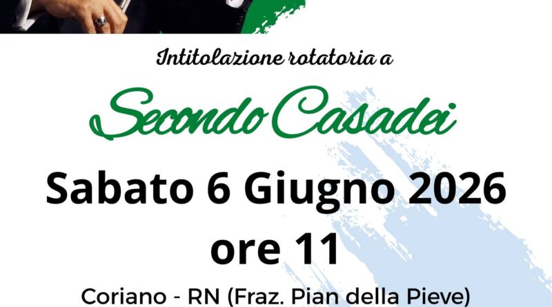 Coriano rende omaggio alla musica. Una rotonda dedicata a Secondo Casadei, Maestro simbolo della Romagna