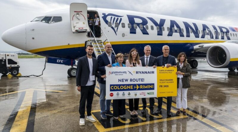 Atterrato all’Aeroporto Fellini di Rimini il volo inaugurale Ryanair da Colonia