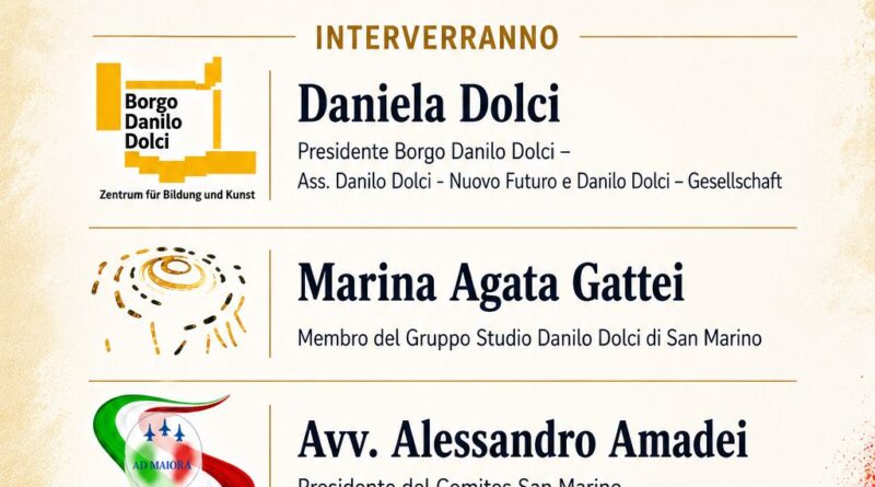 Il Comites San Marino organizza un incontro dedicato a Danilo Dolci e al suo messaggio di pace