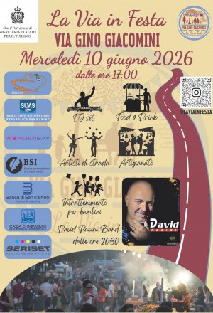 San Marino Città. “La Via in Festa” 2026: Via Gino Giacomini si trasforma tra storie, musica e solidarietà