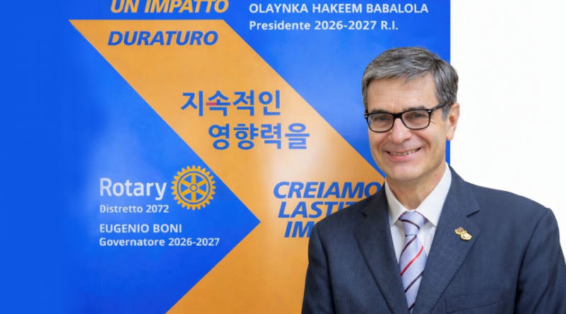 Rotary Distretto 2072, Eugenio Boni nuovo governatore per l’annata 2026/2027