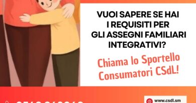 Assegni familiari integrativi, la CSdL: “Verificate i requisiti prima di presentare la domanda”